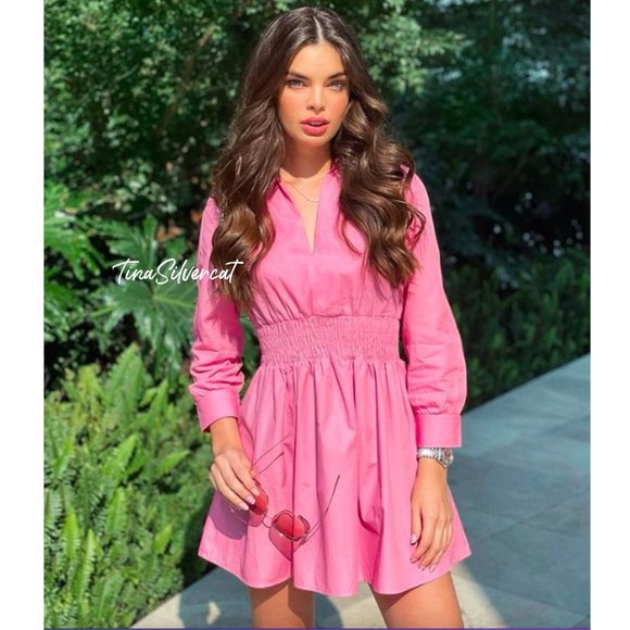 BLOGGER'S FAVE! Zara Barbie Pink Short Dress NWT - Picture 8 of 16